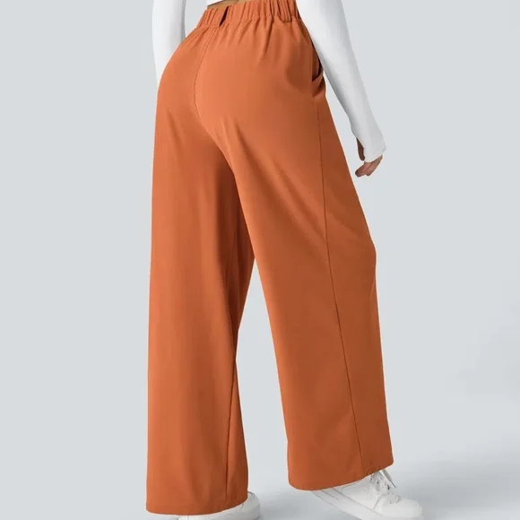 Halara Flex High Waisted Pocket Wide Leg Waffle Work Pants Size Medium Regular - Picture 3 of 15